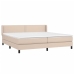 Cama box spring con colchón cuero sintético capuchino 200x200cm