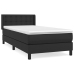 Cama box spring con colchón cuero sintético negro 80x200 cm