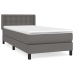 Cama box spring con colchón cuero sintético gris 80x200 cm