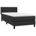 Cama box spring con colchón cuero sintético negro 90x190 cm