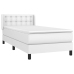 Cama box spring con colchón cuero sintético blanco 90x190 cm