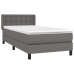 Cama box spring con colchón cuero sintético gris 90x190 cm