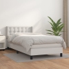 Cama box spring con colchón cuero sintético blanco 100x200 cm