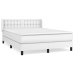 Cama box spring con colchón cuero sintético blanco 140x190 cm