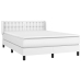 Cama box spring con colchón cuero sintético blanco 140x190 cm