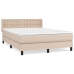 Cama box spring con colchón cuero sintético capuchino 140x190cm