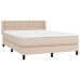 Cama box spring con colchón cuero sintético capuchino 140x190cm