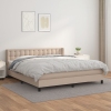 Cama box spring con colchón cuero sintético capuchino 160x200cm