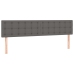 Cama box spring con colchón cuero sintético gris 180x200 cm