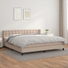 Cama box spring con colchón cuero sintético capuchino 200x200cm