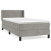 Cama box spring con colchón terciopelo gris claro 80x200 cm