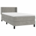 Cama box spring con colchón terciopelo gris claro 80x200 cm
