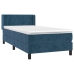 Cama box spring con colchón terciopelo azul oscuro 80x200 cm