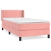 Cama box spring con colchón terciopelo rosa 80x200 cm