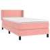 Cama box spring con colchón terciopelo rosa 80x200 cm