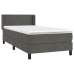 Cama box spring con colchón terciopelo gris oscuro 90x200 cm