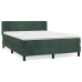 Cama box spring con colchón terciopelo verde oscuro 140x200 cm