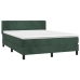 Cama box spring con colchón terciopelo verde oscuro 140x200 cm