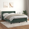 Cama box spring con colchón terciopelo verde oscuro 140x200 cm