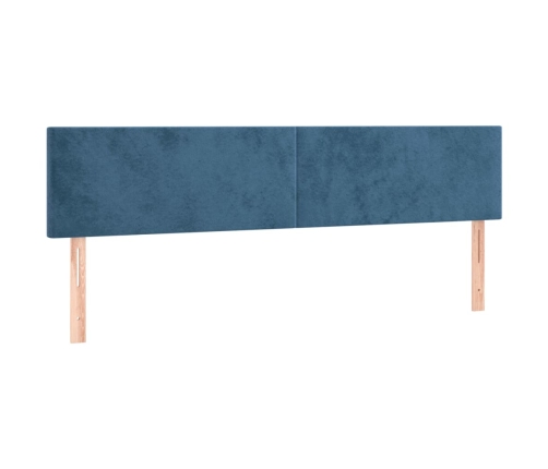 Cama box spring con colchón terciopelo azul oscuro 160x200 cm