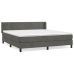 Cama box spring con colchón terciopelo gris oscuro 180x200 cm