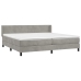 Cama box spring con colchón terciopelo gris claro 200x200 cm