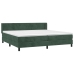 Cama box spring con colchón terciopelo verde oscuro 200x200 cm