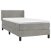 Cama box spring con colchón terciopelo gris claro 80x200 cm