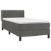 Cama box spring con colchón terciopelo gris oscuro 80x200 cm