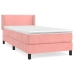 Cama box spring con colchón terciopelo rosa 80x200 cm
