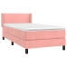 Cama box spring con colchón terciopelo rosa 80x200 cm