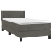 Cama box spring con colchón terciopelo gris oscuro 90x190 cm