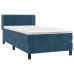 Cama box spring con colchón terciopelo azul oscuro 90x190 cm