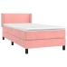 Cama box spring con colchón terciopelo rosa 90x190 cm