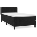 Cama box spring con colchón terciopelo negro 90x200 cm