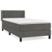 Cama box spring con colchón terciopelo gris oscuro 100x200 cm