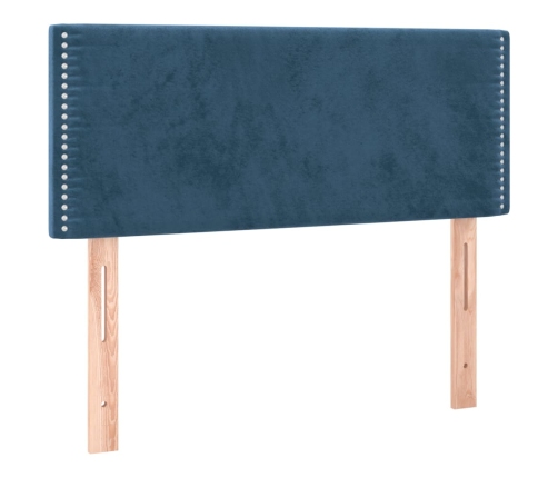 Cama box spring con colchón terciopelo azul oscuro 100x200 cm