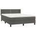 Cama box spring con colchón terciopelo gris oscuro 140x200 cm