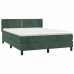 Cama box spring con colchón terciopelo verde oscuro 140x200 cm