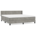 Cama box spring con colchón terciopelo gris claro 160x200 cm