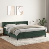 Cama box spring con colchón terciopelo verde oscuro 160x200 cm