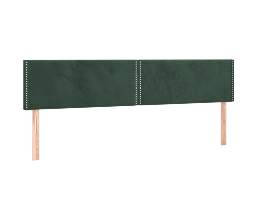 Cama box spring con colchón terciopelo verde oscuro 180x200 cm