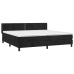 Cama box spring con colchón terciopelo negro 200x200 cm