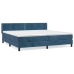 Cama box spring con colchón terciopelo azul oscuro 200x200 cm