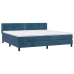 Cama box spring con colchón terciopelo azul oscuro 200x200 cm