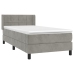 Cama box spring con colchón terciopelo gris claro 80x200 cm