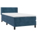 Cama box spring con colchón terciopelo azul oscuro 80x200 cm