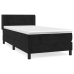 Cama box spring con colchón cuero sintético negro 90x190 cm