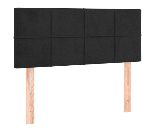 Cama box spring con colchón cuero sintético negro 90x190 cm