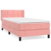 Cama box spring con colchón terciopelo rosa 90x200 cm